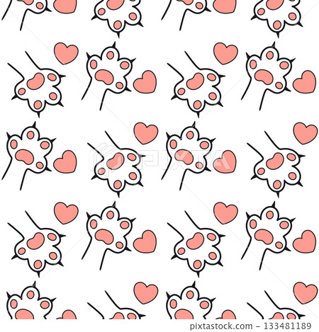 cat paws pattern 133481189