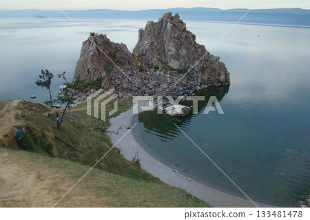 Mystical Shamanka Rock on Olkhon Island. 133481478