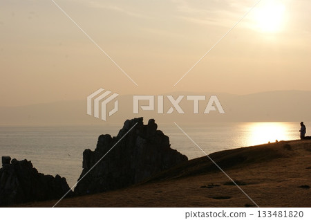 Golden water of Lake Baikal. Olkhon Island. Golden water of Lake Baikal. Olkhon Island. 133481820