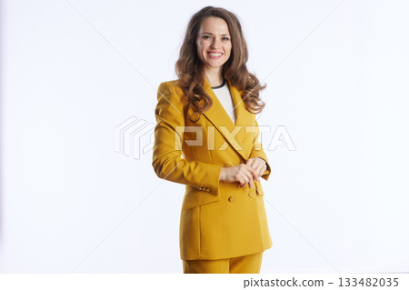Empowered Businesswoman in Yellow Suit 133482035