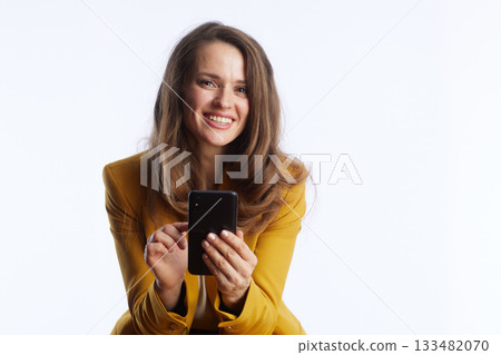 Engaged Businesswoman Using Smartphone Engaged Businesswoman Using Smartphone 133482070