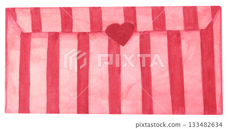 Romantic Watercolor Love Letters, Vintage Pink and Beige Envelopes with Heart for Valentine Day Illustration Romantic Watercolor Love Letters, Vintage Pink and Beige Envelopes with Heart for Valentine Day Illustration 133482634