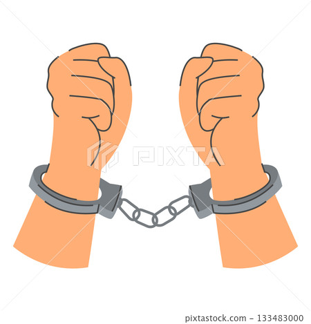 Hands in handcuffs vector isolated 133483000