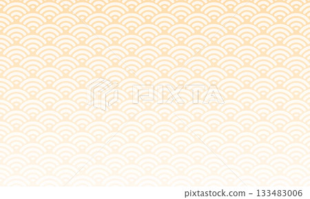 Japanese style background, simple orange Seigaiha pattern Japanese pattern wallpaper 133483006