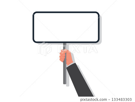 People holding a blank sign. Advertising concept. 133483303
