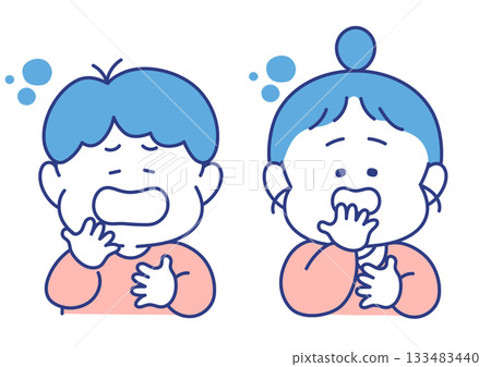 Children's facial expressions, illustrations, men and women, sleepy poses Children's facial expressions, illustrations, men and women, sleepy poses 133483440