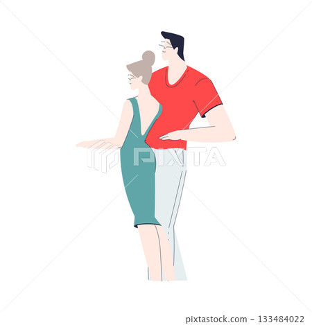 Man and Woman Romantic Couple Embrace Enjoy Love Story and Relationship Vector Illustration Man and Woman Romantic Couple Embrace Enjoy Love Story and Relationship Vector Illustration 133484022