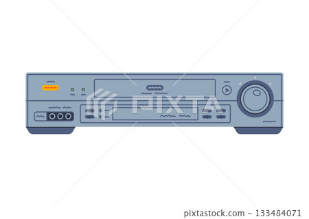Video Player or Disc Reader as Retro Technique and Old Vintage Gadget Vector Illustration 133484071