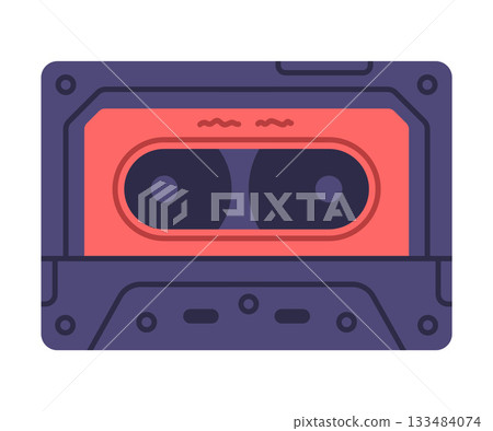 Cassette as Retro Technique and Old Vintage Gadget Vector Illustration 133484074