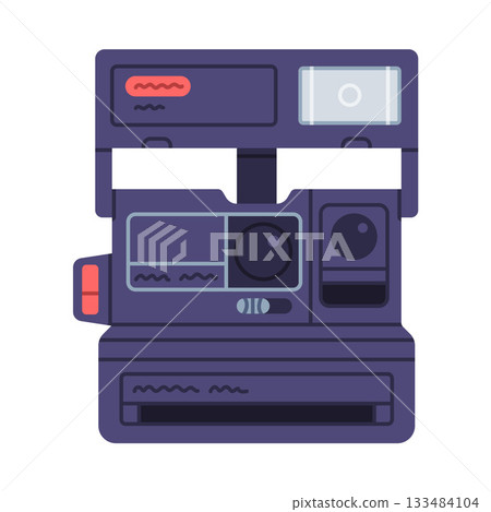 Camera as Retro Technique and Old Vintage Gadget Vector Illustration 133484104