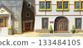 a medival houses with old town street 133484105
