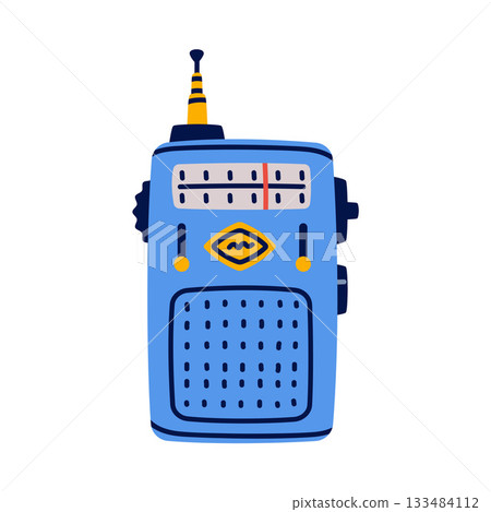 Retro Radio and Wireless Broadcasting Gadget Vector Illustration 133484112