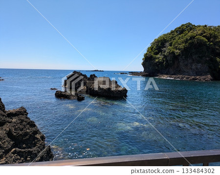 An island floating in the sea An island floating in the sea 133484302