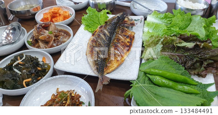 Grilled Mackerel Fish Korean Style 133484491