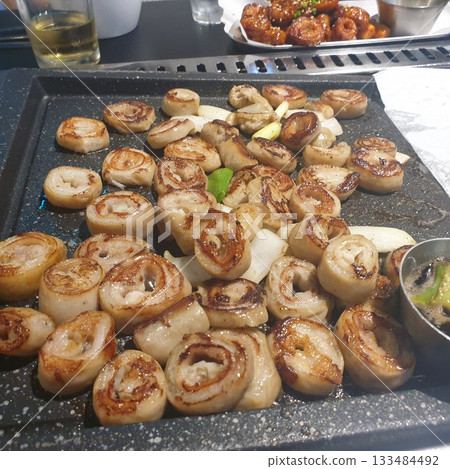 Grilled Makchang Korean BBQ Beef Intestines 133484492