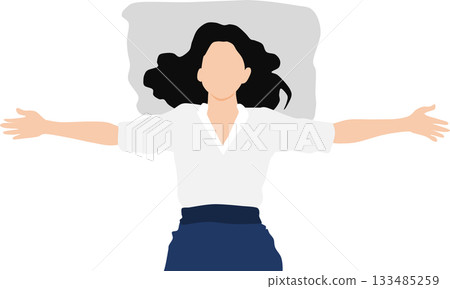 一個女人睡午覺的插圖 133485259