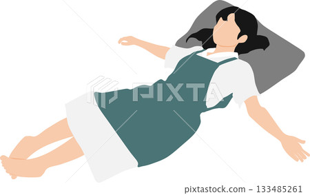 Illustration of a woman taking a nap Illustration of a woman taking a nap 133485261