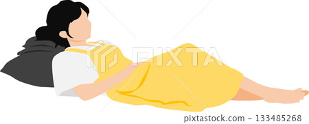 Illustration of a woman taking a nap Illustration of a woman taking a nap 133485268