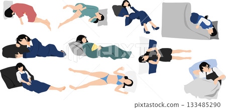 一個女人睡午覺的插圖 一個女人睡午覺的插圖 133485290