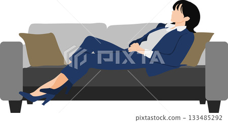Illustration of a woman taking a nap 133485292