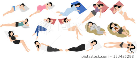 一個女人睡午覺的插圖 一個女人睡午覺的插圖 133485298