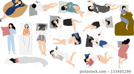 一個女人睡午覺的插圖 一個女人睡午覺的插圖 133485299