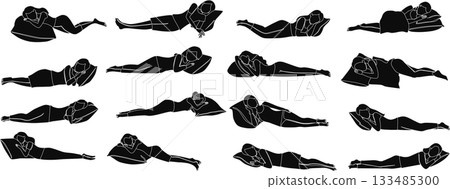 Illustration of a woman taking a nap Illustration of a woman taking a nap 133485300