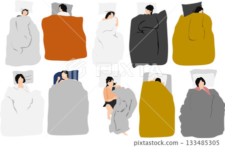 Illustration of a woman taking a nap 133485305