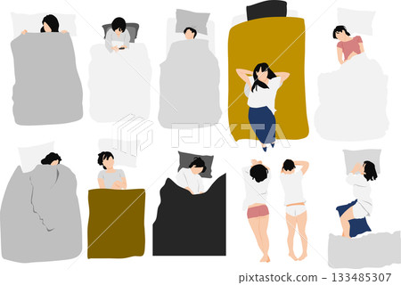 一個女人睡午覺的插圖 一個女人睡午覺的插圖 133485307