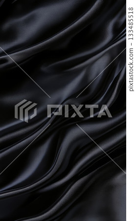 Elegant Dark Luxury Background Featuring Soft Satin Material with Subtle Folds and Soft Highlights 133485518