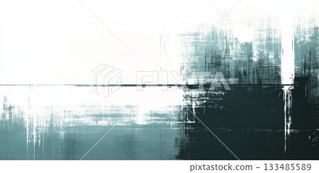 Contemporary Still Life with Digital Noise Expressive Abstraction in Distressed Cool Tones Overlay 133485589