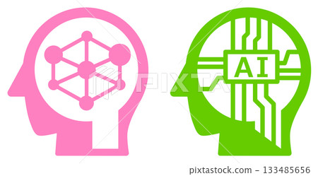 隨著先進技術的演進，未來人工智慧大腦圖標正在不斷演變。 133485656