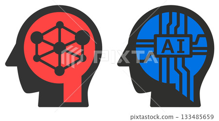 Future AI brain icon evolving with advanced technology 133485659