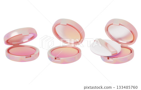 cartoon style make up powder compact 3D graphic cartoon style make up powder compact 3D graphic 133485760