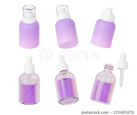 cartoon style skin care product 3D graphic 133485878