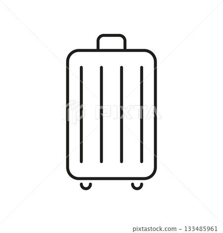 Suitcase Line Icon. Travel Luggage, Baggage, And Packing Outline Symbol. Vacation And Business Trip Essentials. Editable Stroke. Isolated Vector Illustration 133485961