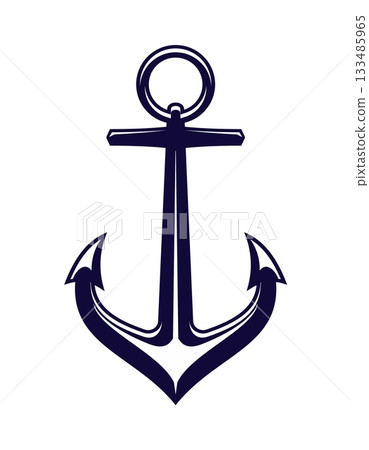 Ship anchor nautical antique sign or tattoo. Ship metal anchor nautical crest symbol, yacht equipment maritime coat of arms vector object. Sail vessel iron hook navy medieval heraldic sign or element Ship anchor nautical antique sign or tattoo. Ship metal anchor nautical crest symbol, yacht equipment maritime coat of arms vector object. Sail vessel iron hook navy medieval heraldic sign or element 133485965