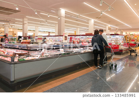 November: Shopping at a local supermarket on a holiday November: Shopping at a local supermarket on a holiday 133485991