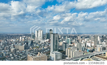 Drone aerial view of modern city 133486103