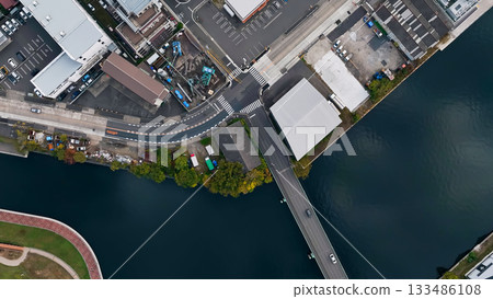 Aerial view of a modern city taken by drone Aerial view of a modern city taken by drone 133486108
