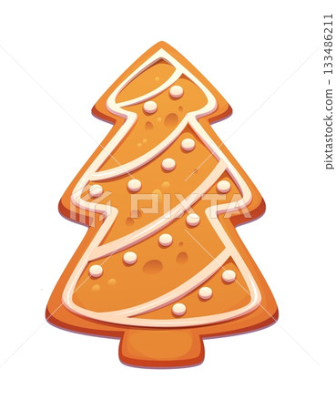 Gingerbread cookie Christmas cartoon pastry dessert. Happy New Year pastry and confectionery, Xmas celebration isolated vector bakery. Winter dessert decoration of Christmas tree gingerbread cookie Gingerbread cookie Christmas cartoon pastry dessert. Happy New Year pastry and confectionery, Xmas celebration isolated vector bakery. Winter dessert decoration of Christmas tree gingerbread cookie 133486211