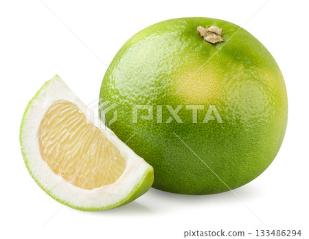 Sweetie fruit and slice on a white background. Isolated Sweetie fruit and slice on a white background. Isolated 133486294