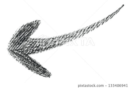 Hand-drawn black arrow created with soft pastel, isolated on transparent background. Useful as a design or infographic element for highlights and visual directions Hand-drawn black arrow created with soft pastel, isolated on transparent background. Useful as a design or infographic element for highlights and visual directions 133486941