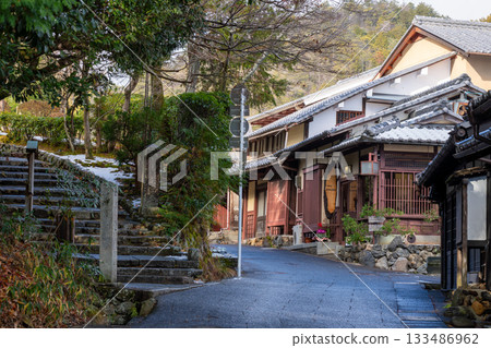 [Important Preservation District for Groups of Traditional Buildings] Saga Toriimoto Winter Streetscape 24 Ukyo Ward, Kyoto City, Kyoto Prefecture 133486962
