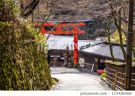 [Important Preservation District for Groups of Traditional Buildings] Saga Toriimoto Winter Streetscape 28 Ukyo Ward, Kyoto City, Kyoto Prefecture 133486966