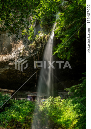 Tanashita Fudo Falls (Otaki), Gunma Prefecture: A refreshing waterfall flowing down the rock face in summer Tanashita Fudo Falls (Otaki), Gunma Prefecture: A refreshing waterfall flowing down the rock face in summer 133487002