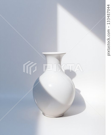 blue ceramic vase on white background blue ceramic vase on white background 133487044