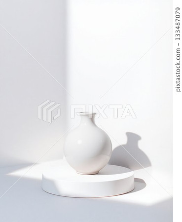 white ceramic vase on a white background 133487079