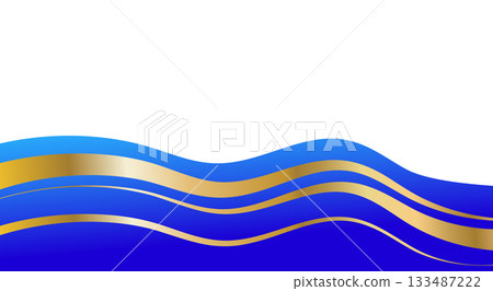 Gold and blue border, elegant vector frame with gradient for luxury design 133487222