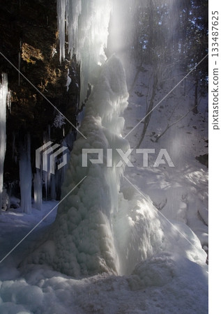 In the middle of winter, people head to Shintaki Falls on Mt. Mitake in Nagano Prefecture for religious reasons. In the middle of winter, people head to Shintaki Falls on Mt. Mitake in Nagano Prefecture for religious reasons. 133487625